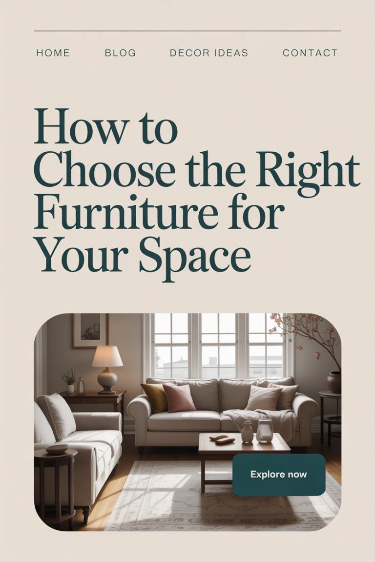 How to Choose the Right Furniture for Your SpaceWord