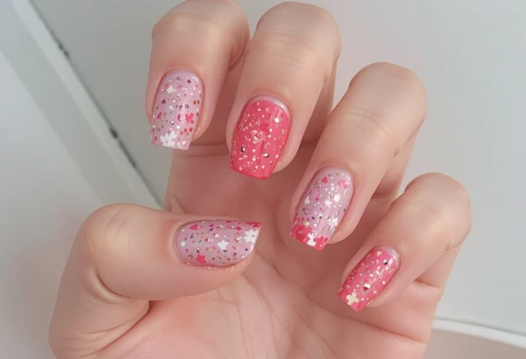 How to Valentine Day Heart Nails